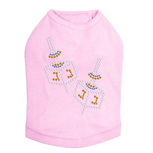 Small Dreidel Blue, Silver, Gold Rhinestuds Tank Top - Many Colors - Posh Puppy Boutique