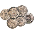Solid brass service medallions used in funeral service operations, from lynch supply