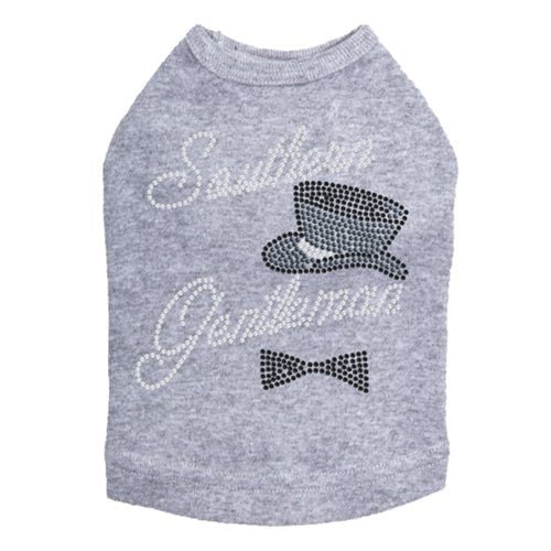 Southern Gentleman - Top Hat & Bow Tie Rhinestones Tank - Many Colors - Posh Puppy Boutique
