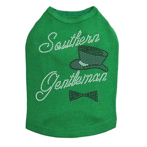 Southern Gentleman - Top Hat & Bow Tie Rhinestones Tank - Many Colors - Posh Puppy Boutique