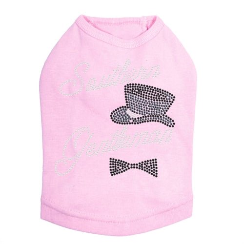 Southern Gentleman - Top Hat & Bow Tie Rhinestones Tank - Many Colors - Posh Puppy Boutique