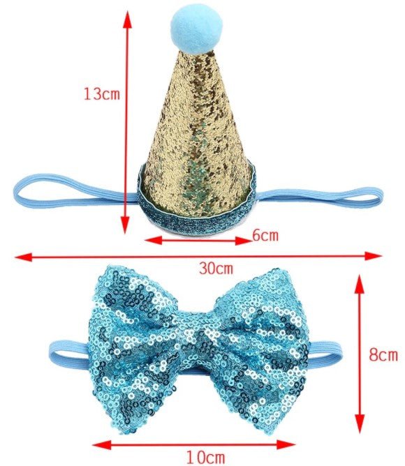 Sparkle Party Hat & Bow Tie Set in 3 Colors - Posh Puppy Boutique