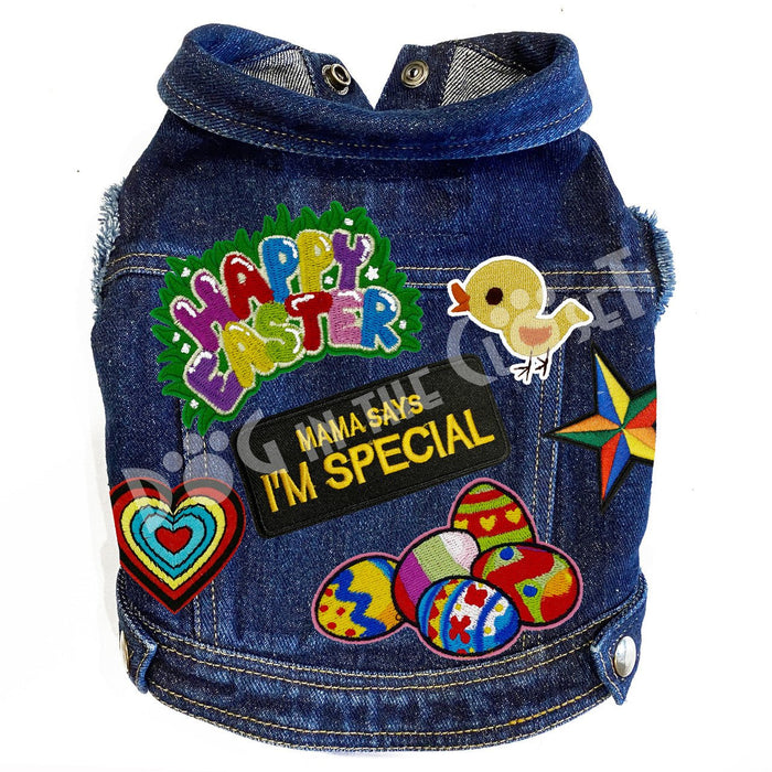 Special Easter Denim Dog Jacket - Posh Puppy Boutique