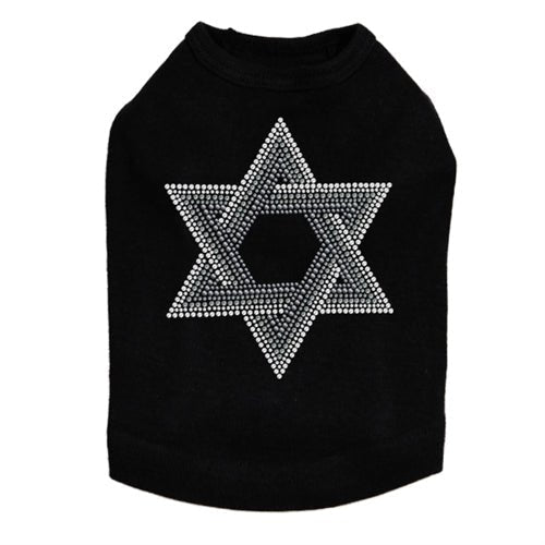 Star of David Gray and Clear Rhinestones Tank Top - Many Colors - Posh Puppy Boutique