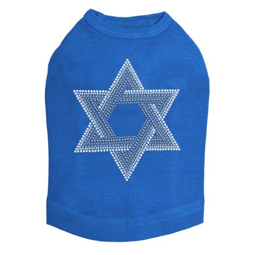 Star of David Gray and Clear Rhinestones Tank Top - Many Colors - Posh Puppy Boutique