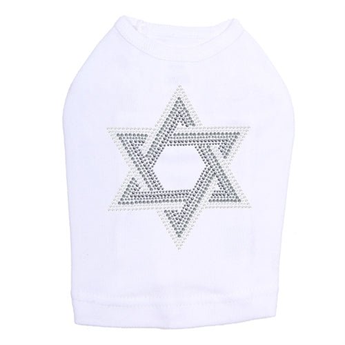 Star of David Gray and Clear Rhinestones Tank Top - Many Colors - Posh Puppy Boutique