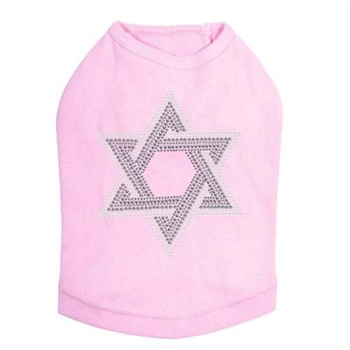 Star of David Gray and Clear Rhinestones Tank Top - Many Colors - Posh Puppy Boutique