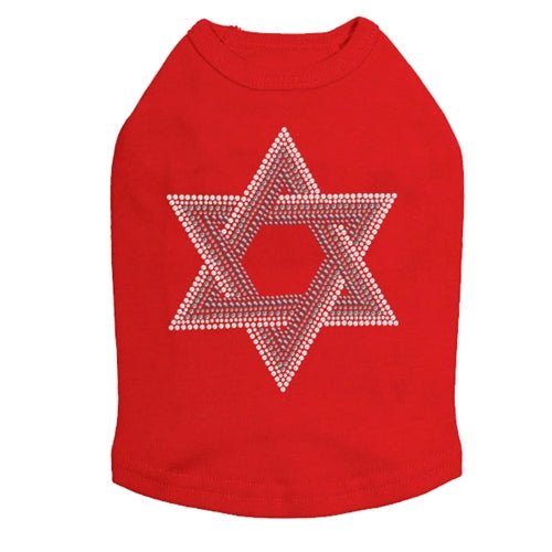 Star of David Gray and Clear Rhinestones Tank Top - Many Colors - Posh Puppy Boutique