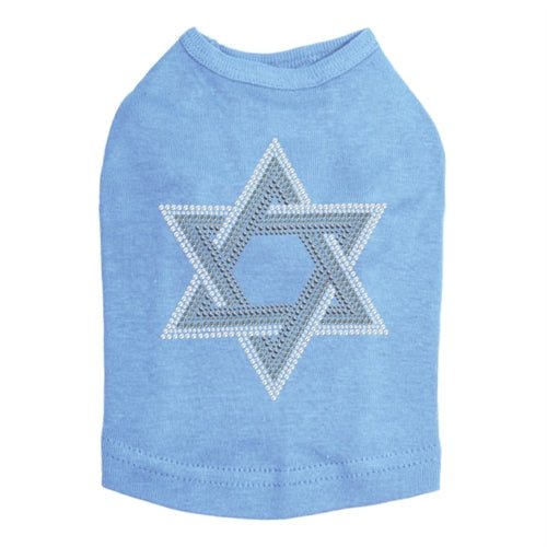 Star of David Gray and Clear Rhinestones Tank Top - Many Colors - Posh Puppy Boutique