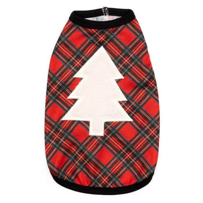 Stewart Plaid Tree Tee - Posh Puppy Boutique