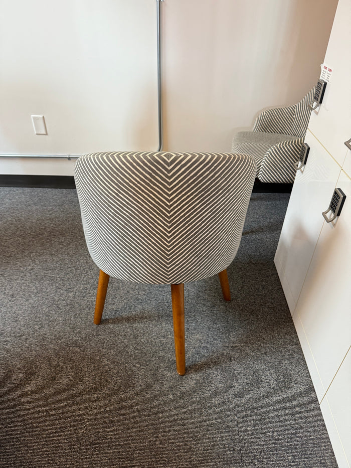 Striped west elm swivel chairs