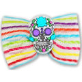 Sugar Skull Hair Bow - Purple - Posh Puppy Boutique