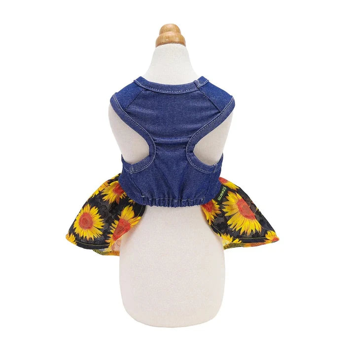 Sunflower Denim Dress - Posh Puppy Boutique