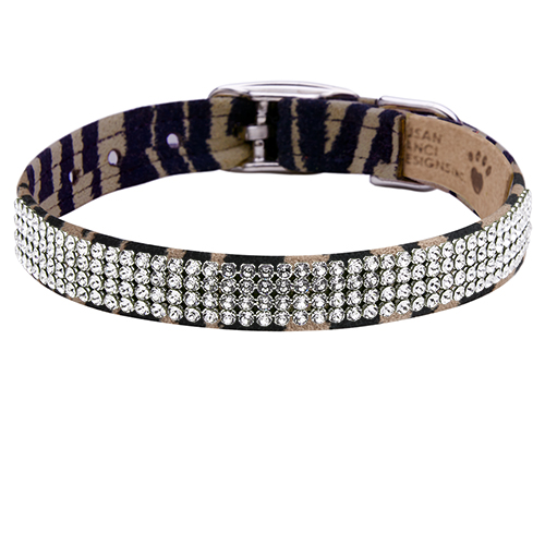 Susan Lanci 4 Row Giltmore Collar- Jungle Print Collection - Posh Puppy Boutique