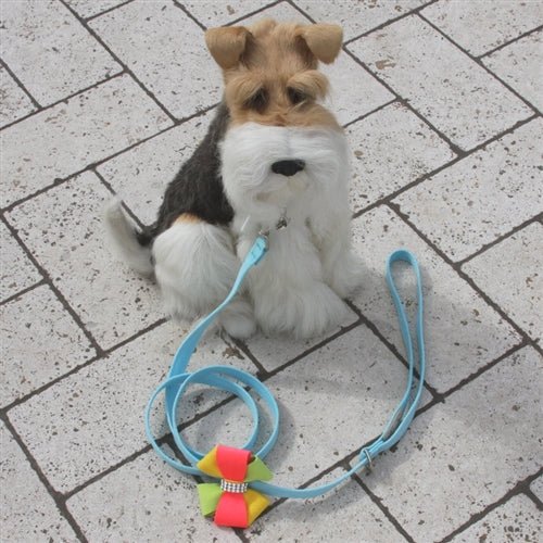 Susan Lanci Angela 1/2" Leash 4 ft. - Tiffi Blue - Posh Puppy Boutique