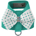 Susan Lanci Bimini Polka Dot Nouveau Bow Tinkie Harness with Ab Crystal - Posh Puppy Boutique