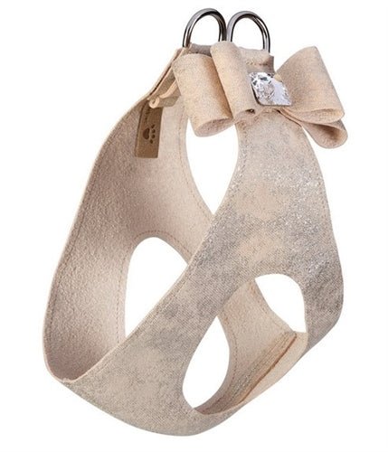Susan Lanci Champagne Glitzerati Big Bow Step in Harness - Posh Puppy Boutique