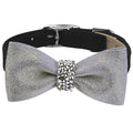 Susan Lanci Crystal Rocks Platinum Glitzerati Bow Tie Collar - Posh Puppy Boutique