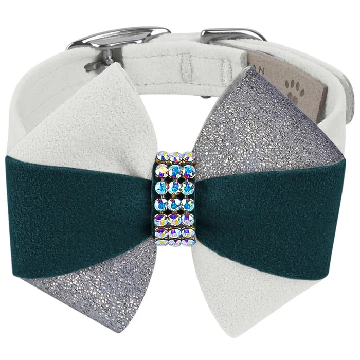 Susan Lanci Game Day Glam Emerald Pinwheel Bow Collar