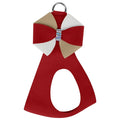 Susan Lanci Game Day Glam Red & Doe Pinwheel Bow Step In Harness - Posh Puppy Boutique