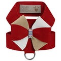 Susan Lanci Game Day Glam Red & Doe Pinwheel Bow Tinkie Harness - Posh Puppy Boutique