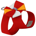 Susan Lanci Game Day Glam Red Pepper Pinwheel Bow Tinkie Harness - Posh Puppy Boutique