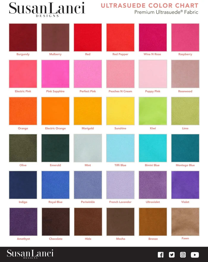Susan Lanci Island Flower Collection Ultrasuede 1/2" Leash in Many Colors