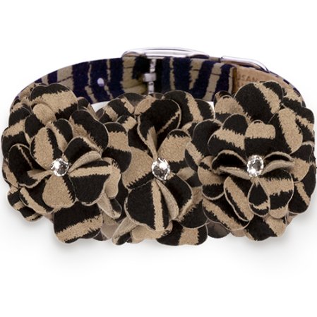Susan Lanci Jungle Print Collection 1/2" Ultrasuede Collar - Tinkie's Garden - Posh Puppy Boutique