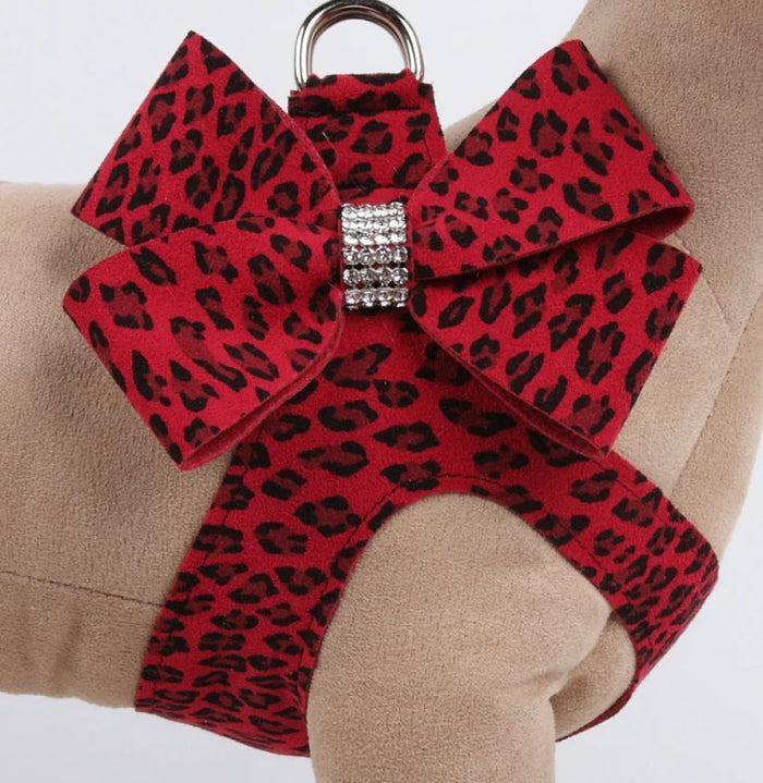 Susan Lanci Nouveau Bow Step in Harness - Jungle Print Collection - Posh Puppy Boutique