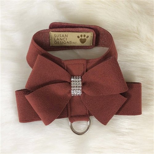 Susan Lanci Nouveau Bow Tinkie Harnesses in Mulberry - Posh Puppy Boutique