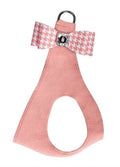 Susan Lanci Peaches N Cream Houndstooth Big Bow Step In Harness - Posh Puppy Boutique