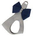 Susan Lanci Platinum Glitzerati Step in Harness with Indigo Nouveau Bow - Posh Puppy Boutique