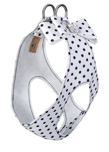 Susan Lanci Polka Dot Big Bow Step In Harness - Posh Puppy Boutique