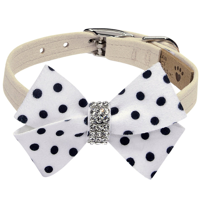 Susan Lanci Polka Dot Nouveau Bow Collar in Many Colors - Posh Puppy Boutique