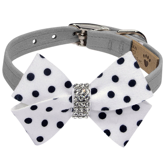 Susan Lanci Polka Dot Nouveau Bow Collar in Many Colors - Posh Puppy Boutique
