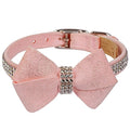 Susan Lanci Puppy Pink Glitzerati Nouveau Bow 3 Row Giltmore Collar - Posh Puppy Boutique