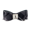 Susan Lanci Scotty Big Bow Hair Bow - Charcoal Plaid - Posh Puppy Boutique