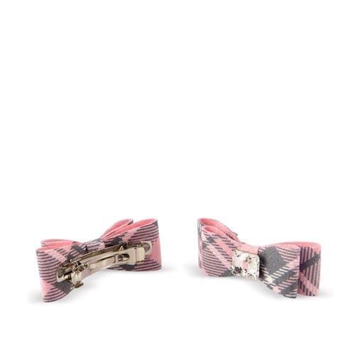 Susan Lanci Scotty Big Bow Hair Bow - Puppy Pink Plaid - Posh Puppy Boutique
