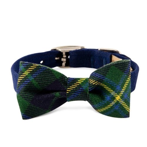 Susan Lanci Scotty Collar Forrest Plaid - Indigo - Posh Puppy Boutique