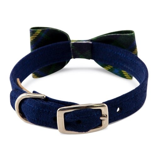 Susan Lanci Scotty Collar Forrest Plaid - Indigo - Posh Puppy Boutique