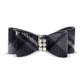 Susan Lanci Scotty Giltmore Hair Bow - Charcoal Plaid - Posh Puppy Boutique