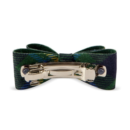 Susan Lanci Scotty Giltmore Hair Bow - Forrest Plaid - Posh Puppy Boutique