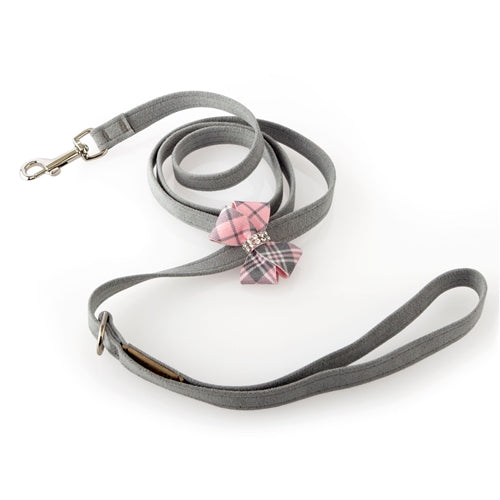 Susan Lanci Scotty Leash Puppy Pink Plaid Nouveau Bow - Posh Puppy Boutique