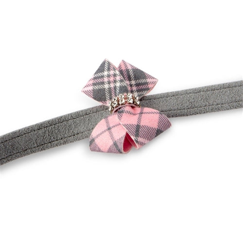 Susan Lanci Scotty Leash Puppy Pink Plaid Nouveau Bow - Posh Puppy Boutique