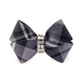 Susan Lanci Scotty Nouveau Hair Bow - Charcoal Plaid - Posh Puppy Boutique