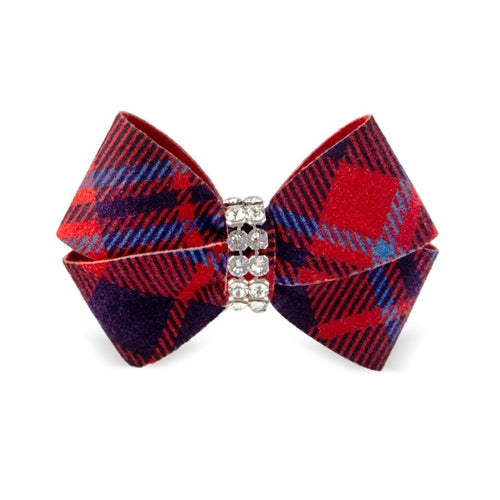 Susan Lanci Scotty Nouveau Hair Bow - Chestnut Plaid - Posh Puppy Boutique