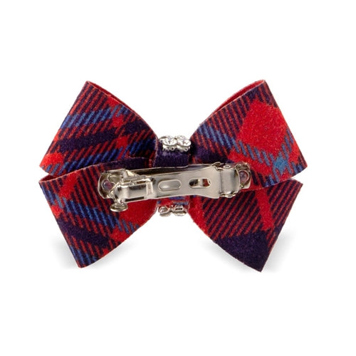 Susan Lanci Scotty Nouveau Hair Bow - Chestnut Plaid - Posh Puppy Boutique