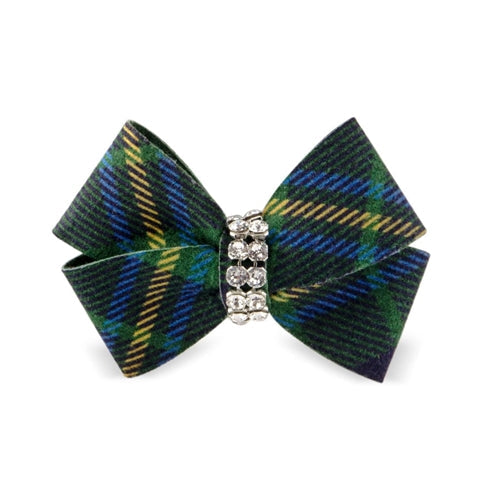 Susan Lanci Scotty Nouveau Hair Bow - Forrest Plaid - Posh Puppy Boutique