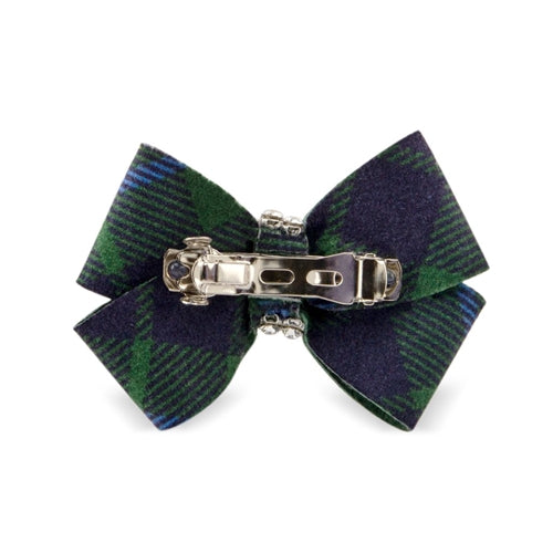 Susan Lanci Scotty Nouveau Hair Bow - Forrest Plaid - Posh Puppy Boutique