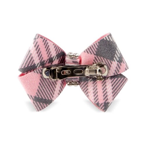 Susan Lanci Scotty Nouveau Hair Bow - Puppy Pink Plaid - Posh Puppy Boutique